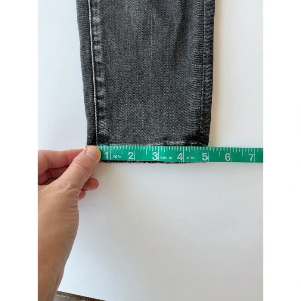 RISEN Jeans Women's 27/5 Gray Distressed Skinny Jeans Stretch Cropped